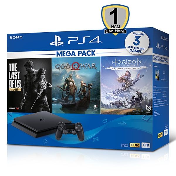 Máy PS4 Slim 1TB CUH-2218B Mega Pack Bundle - Chính Hãng