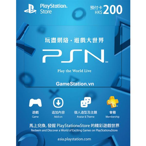 Thẻ PSN Gift Card 200 HKD - Hong Kong