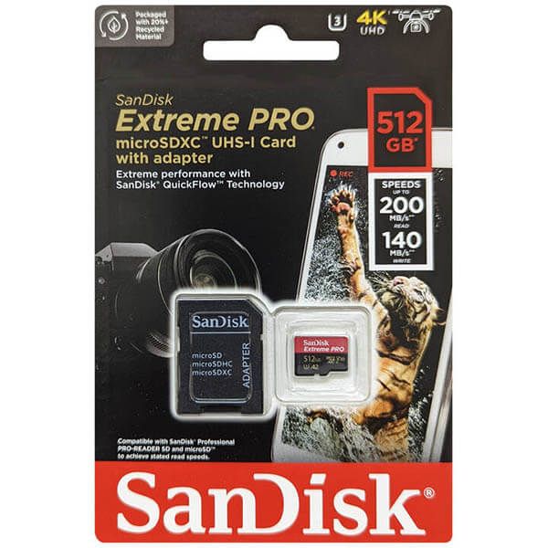Thẻ Nhớ MicroSDXC SanDisk Extreme Pro V30 A2 512GB 200MB/s