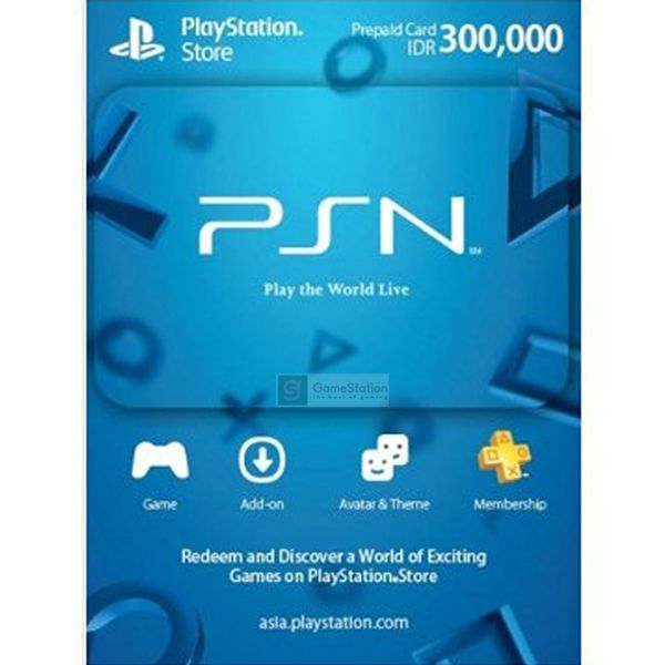 Thẻ PSN Gift Card 300,000Rp indonesia Thẻ PSN Châu Á PSN Card