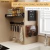 Thanh giá móc treo đồ nhà bếp đa năng dán tường chịu lực inox 304 cao cấp sơn tĩnh điện