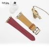 Dây da đồng hồ Apple Watch Swift Đỏ Kem Series 1/2/3/4/5/6 chính hãng cao cấp