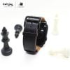 Dây da Charles Nappa Đen cho Apple Watch size nữ (38/40/41mm) - Adapter màu bạc