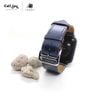 Dây da Charles Nappa Xanh Navy cho Apple Watch size nam (42/44/45mm) - Adapter màu đen