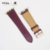 Dây da Charles Nappa Mận cho Apple Watch size nữ (38/40/41mm) - Adapter màu bạc
