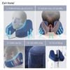 Gối cổ ngủ trưa văn phòng công thái học, gối tựa đầu bơm hơi chữ H kèm nón che mắt