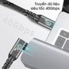 Cáp Type C xuất hình ảnh gập 90 độ chuẩn USB4 40Gbps/240W/8K tương thích Thunderbolt 3/4/5 cáp Type-C to Type-C