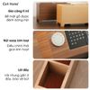 Hộp bút gỗ kết hợp lịch vạn niên để bàn làm việc, bàn học