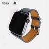 Dây da Charles Nappa Xanh cho Apple Watch size nam (42/44/45mm) - Adapter màu đen