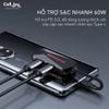 Cáp chia tai nghe hỗ trợ sạc nhanh 60W Type C to 3.5mm Sound Card Plextone GS1 3in1 Mark II cho điện thoại, tablets