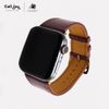 Dây da Charles Nappa Mận cho Apple Watch size nam (42/44/45mm) - Adapter màu đen