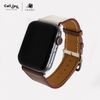 Dây da đồng hồ Apple Watch Nappa Chocolate Kem Series 1/2/3/4/5/6 chính hãng cao cấp