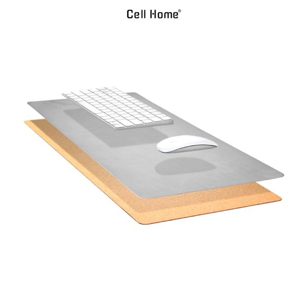 Tấm lót bàn làm việc bằng da mặt dưới lót gỗ Cork chống trượt Cell Home (Medium/Xám nhạt)