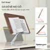 Giá đỡ đọc sách bằng nhôm mặt gỗ MDF Walnut điều chỉnh được độ cao