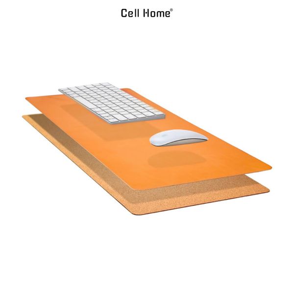 Tấm lót bàn làm việc bằng da mặt dưới lót gỗ Cork chống trượt Cell Home (Medium/Cam)