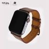 Dây da Charles Nappa Chocolate cho Apple Watch size nữ (38/40/41mm) - Adapter màu bạc