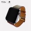 Dây da Charles Swift Đỏ Kem cho Apple Watch size nữ (38/40/41mm) - Adapter màu bạc