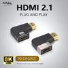 Cổng chuyển HDMI to HDMI chuyển đổi male sang female vuông góc 90 độ 8K