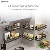 Kệ đựng gia vị inox 304 dán tường siêu chắc chắn chống gỉ cho nhà bếp (kèm keo dán + ốc vít)