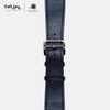 Dây da Charles Nappa Xanh Navy cho Apple Watch size nam (42/44/45mm) - Adapter màu đen