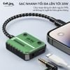 Cáp chuyển đổi Lightning PLEXTONE GS1-iP chia cổng tai nghe 3.5mm sạc nhanh 30W