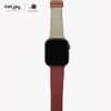 Dây da Charles Swift Đỏ Kem cho Apple Watch size nữ (38/40/41mm) - Adapter màu bạc