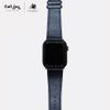 Dây da Charles Nappa Xanh Navy cho Apple Watch size nam (42/44/45mm) - Adapter màu đen