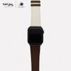 Dây da Charles Nappa Chocolate Kem cho Apple Watch size nữ (38/40/41mm) - Adapter màu bạc