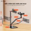 Giá đỡ màn hình phụ, máy tính bảng hợp kim nhôm xoay 360° gập linh hoạt
