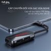 Cáp chia tai nghe hỗ trợ sạc nhanh 60W Type C to 3.5mm Sound Card Plextone GS1 3in1 Mark II cho điện thoại, tablets