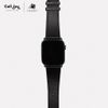 Dây da Charles Nappa Đen cho Apple Watch size nữ (38/40/41mm) - Adapter màu bạc