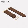 Dây da Charles Nappa Chocolate cho Apple Watch size nữ (38/40/41mm) - Adapter màu bạc