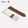 Dây da Charles Nappa Chocolate Kem cho Apple Watch size nữ (38/40/41mm) - Adapter màu bạc