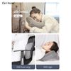 Gối cổ ngủ trưa văn phòng công thái học, gối tựa đầu bơm hơi chữ H kèm nón che mắt