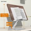 Giá đỡ đọc sách bằng nhôm mặt gỗ MDF Walnut điều chỉnh được độ cao