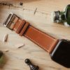 Dây da Charles Barenia cho Apple Watch size nam (42/44/45mm) - Adapter màu bạc