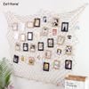 Lưới dây thừng trang trí treo ảnh kèm khung ảnh giấy và kẹp gỗ decor tường