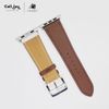 Dây da Charles Nappa Chocolate Kem cho Apple Watch size nam (42/44/45mm) - Adapter màu đen