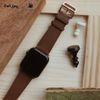 Dây da Charles Nappa Chocolate cho Apple Watch size nữ (38/40/41mm) - Adapter màu bạc