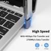 Cổng chuyển Type-C đầu nối USB-C male sang female vuông góc 90 độ