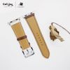 Dây da đồng hồ Apple Watch Nappa Chocolate Kem Series 1/2/3/4/5/6 chính hãng cao cấp