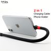 Dây sạc cho iphone, Android Type C kiêm giá đỡ điện thoại để bàn tiện ích 2 trong 1