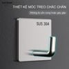 Móc inox 304 treo đồ đa năng dán tường siêu dính không cần khoan
