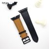 Dây da Charles Nappa Đen cho Apple Watch size nữ (38/40/41mm) - Adapter màu bạc