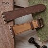 Dây da Charles Nappa Chocolate cho Apple Watch size nữ (38/40/41mm) - Adapter màu bạc