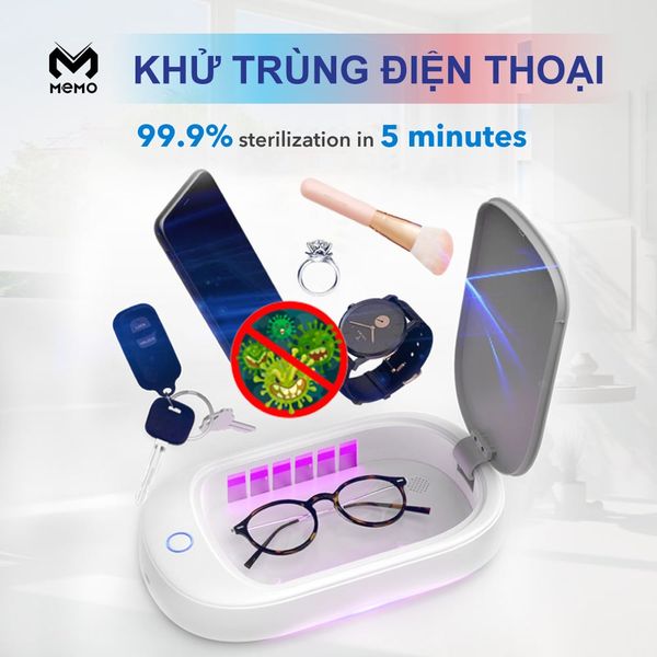 Máy khử trùng điện thoại bằng tia UV-C MEMO™ HE-01 giao diện Type-C đèn UV 257.3nm