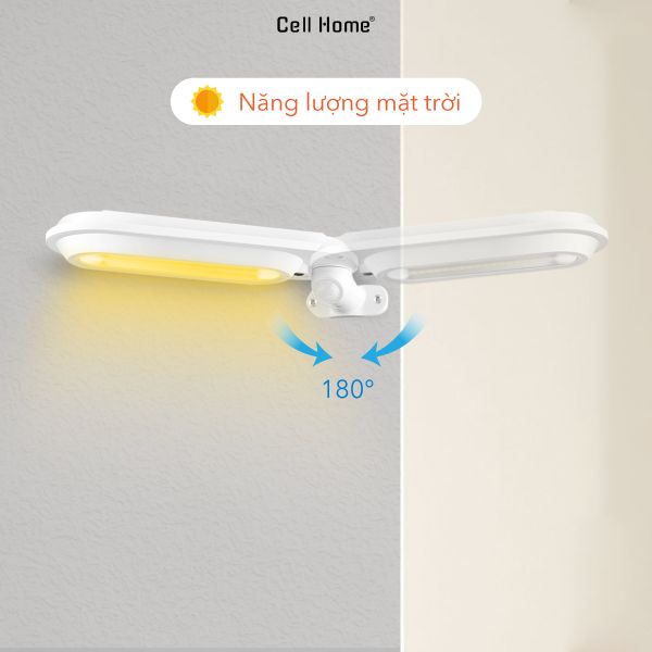 Đèn gắn tường năng lượng mặt trời cảm biến chuyển động chiếu sáng 4 chế độ (ánh sáng vàng)
