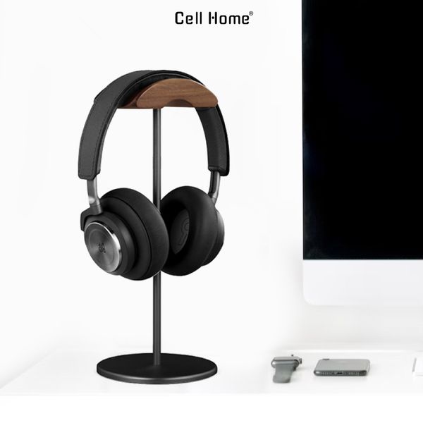 Giá đỡ tai nghe Headphone bằng gỗ óc chó với đế kim loại chống trượt