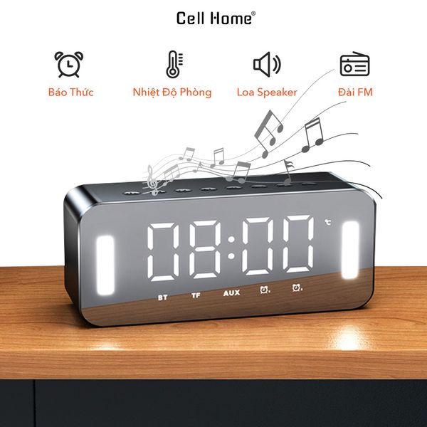 Đồng hồ LED để bàn báo thức loa Bluetooth H8 báo chỉ nhiệt độ Radio dò kênh tự động