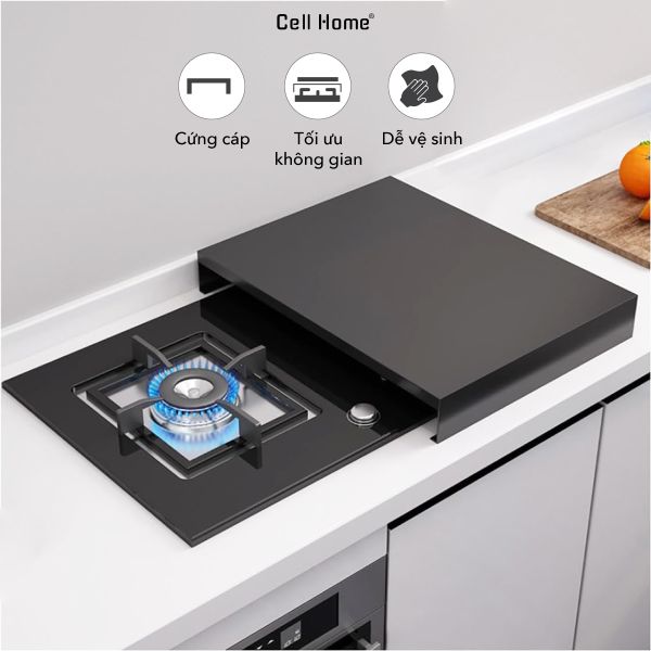 Tấm chắn mặt bếp ga, bếp từ inox 304 cứng cáp an toàn, để đồ đa năng tiết kiệm không gian